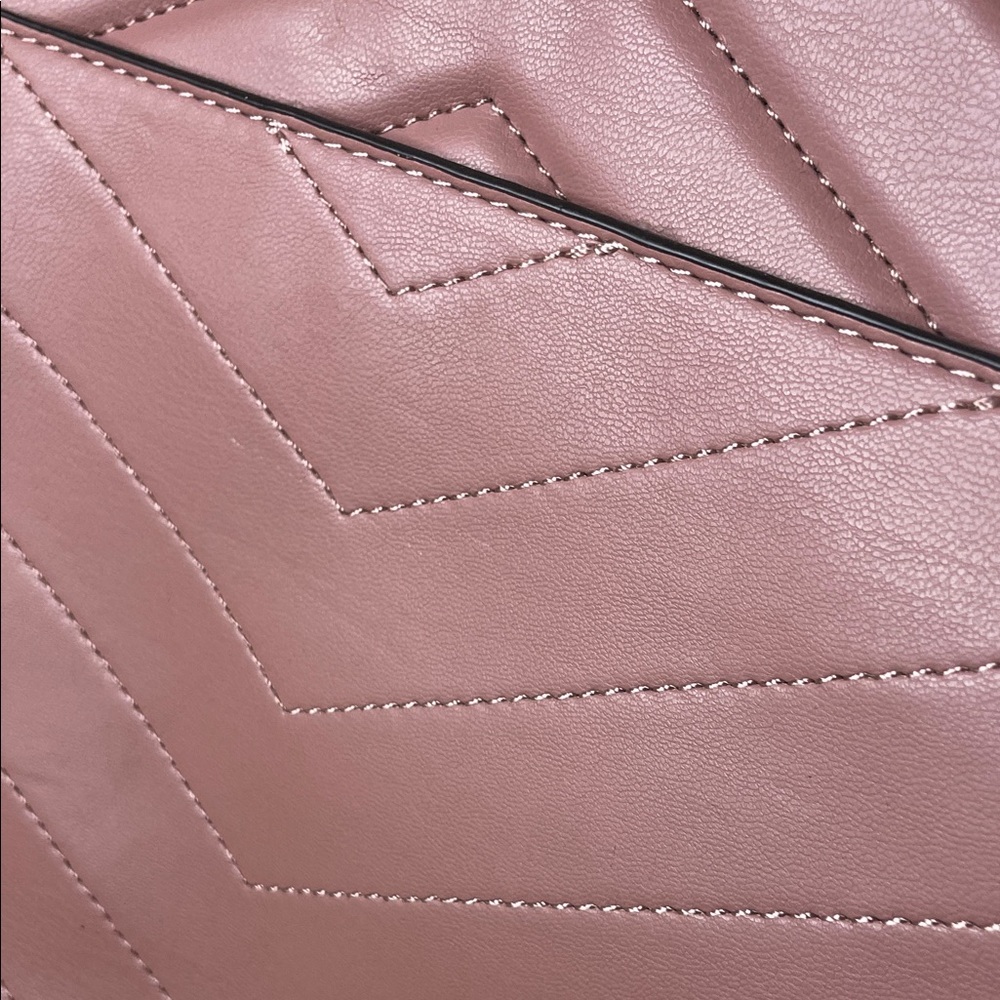 JustFab Blush Quilted Shoulder Bag with Gold Chain - Picture 9 of 12